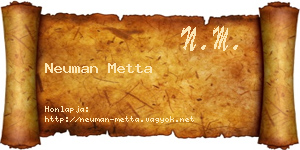 Neuman Metta névjegykártya